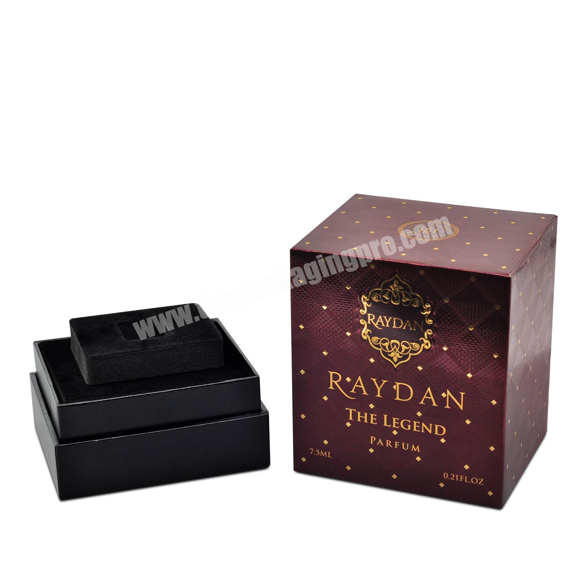 Maroon color paper box square shape box perfume bottle box