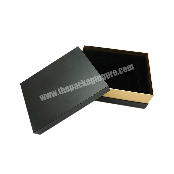 Matt black custom logo cardboard gift packaging boxes with lid for women handbags