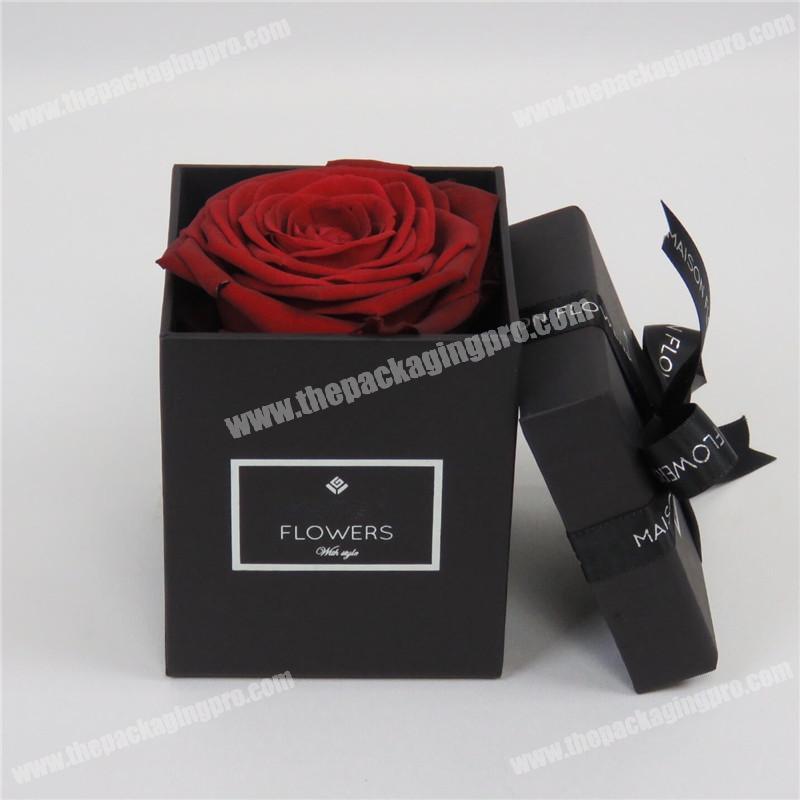 Matt black custom made decorative rose flower box