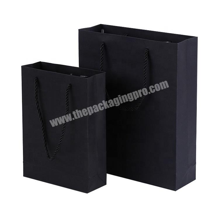 matt black printed recycled shopping bag with logos