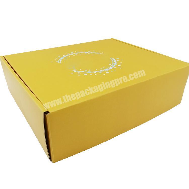 matt finish yellow corrugated shipping packaging mailer box factory with your own logo