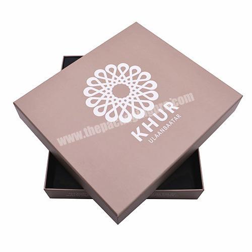 Matt Lamination custom color bridesmaid wedding gift box lid and base high quality box paper black card insert tray