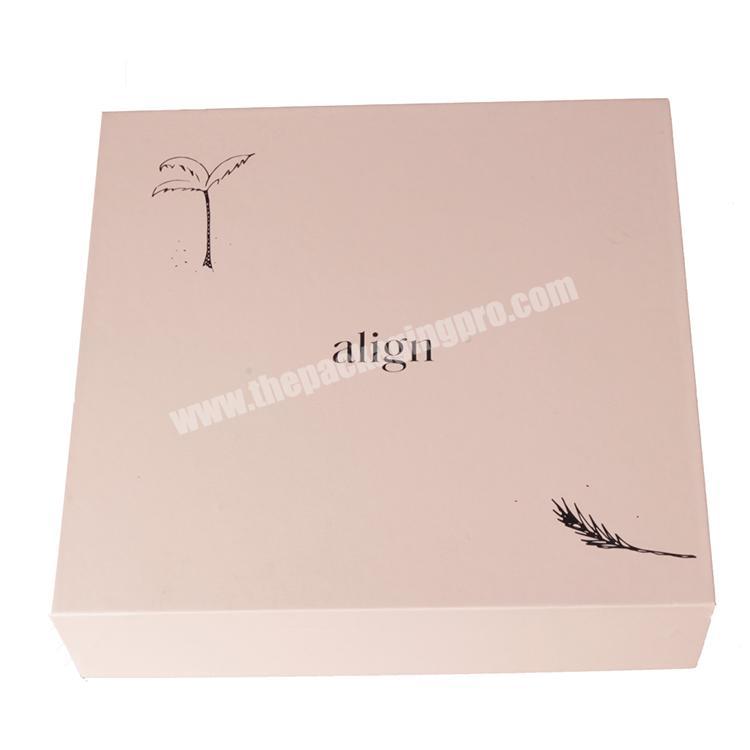 Matt Lamination Handmade Grey Board Coated Pink Paper Boxes Lid and Base Women Clothing Paper Boxes