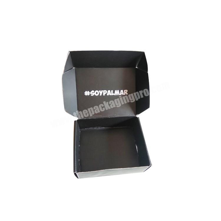 Matte Black  Corrugated Mailer Mailing Shipping Packaging Make Up Cosmetic Lipstick Paper Boxes With white  stamping Logo