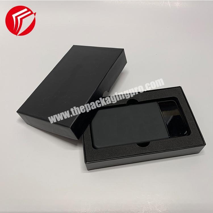 Matte black custom logo printed foil power bank paper box packaging