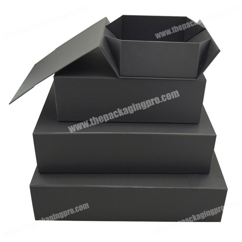 Matte black folding  Christmas new year gift packaging box