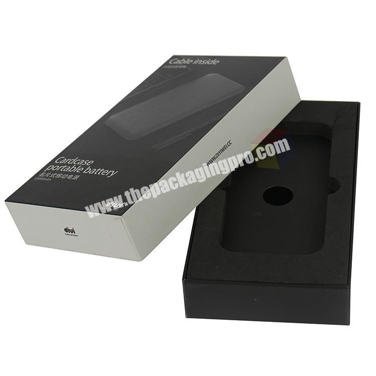 matte black gift electronics packaging power bank packaging box