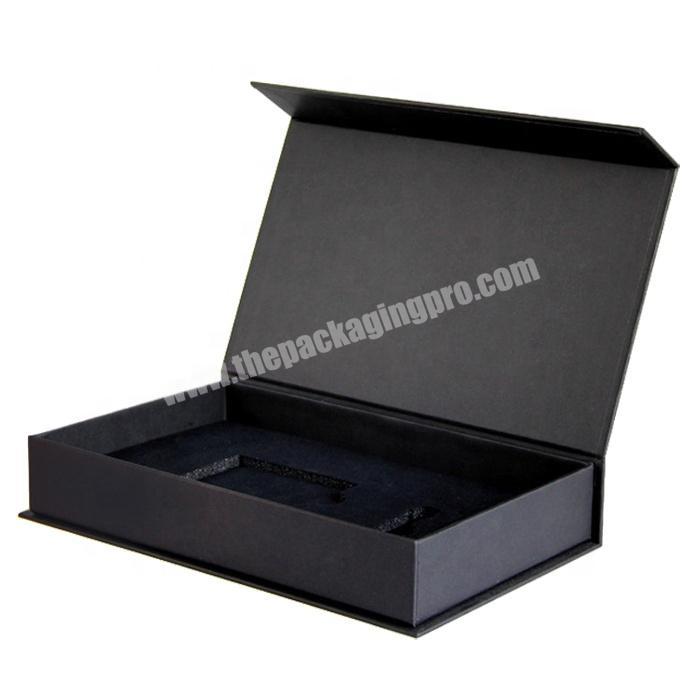 Matte black paper packaging magnetic closure gift box with best price