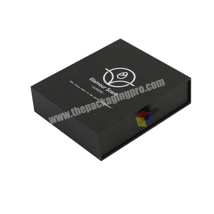 matte black sliding drawer cardboard lipgloss box packaging