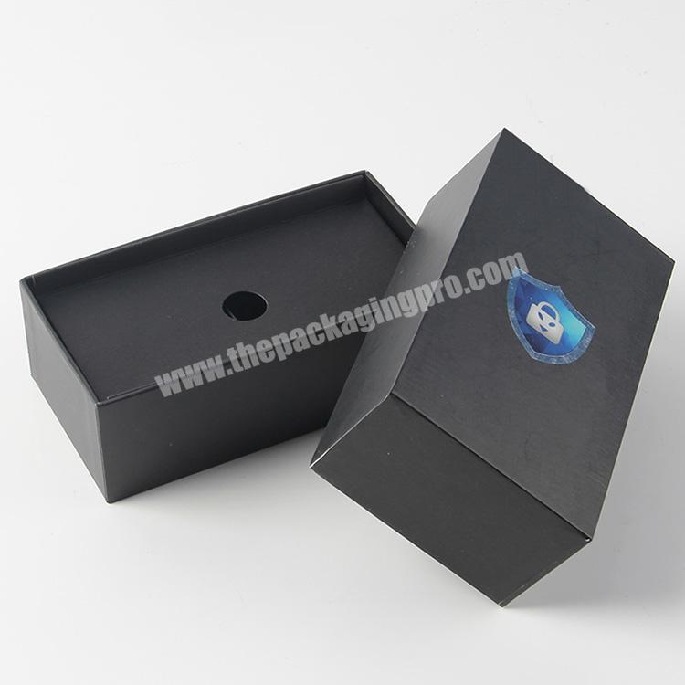 matte custom black box packaging jewelry box inside sponge