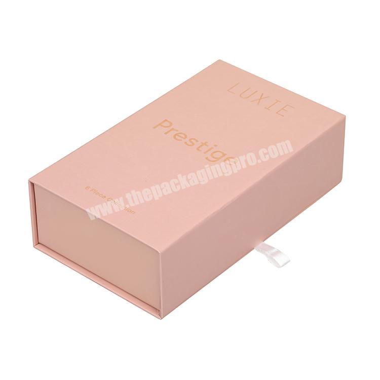 Matte Pink Magnetic Closure Box Caja De Regalo En Forma Del Libro Makeup_Brushes_Packaging