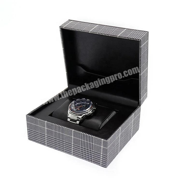 Men Gift PU Custom Watch Box with Mesh Matte Finish