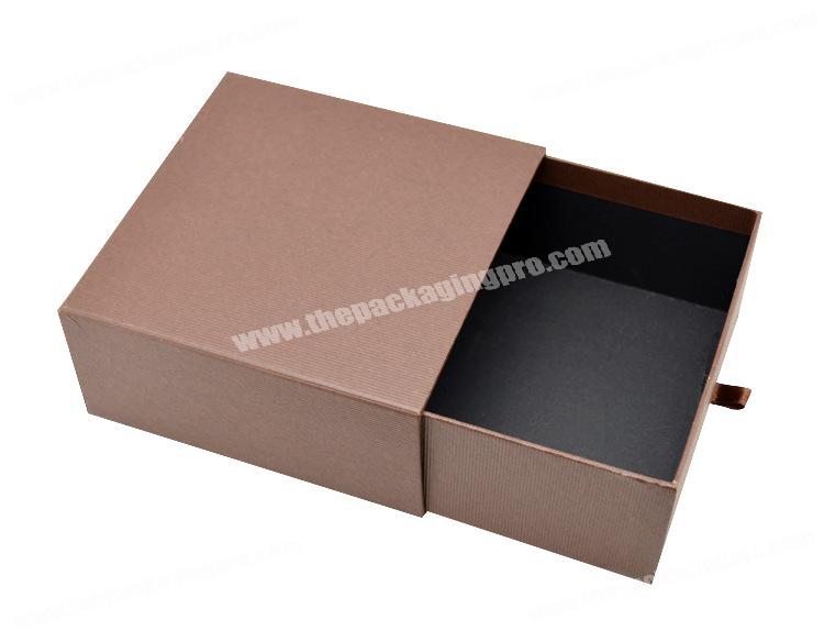 Men leather belt gift packaging cardboard sliding open drawer box