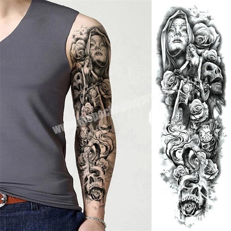 Mens Full Sleeve Arm Tattoo Stickers Temporary Long Lasting Different Patterns