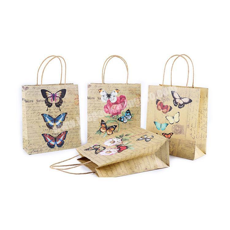 merry christmas kraft paper gift bags with handle