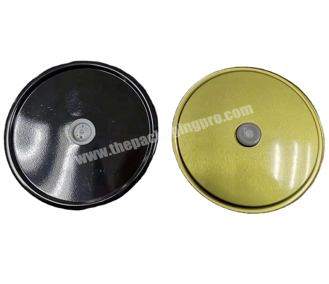 Metal Tinplate Round Lids with One-way Degassing Valve For Coffee Beans Packaging Paper Cans