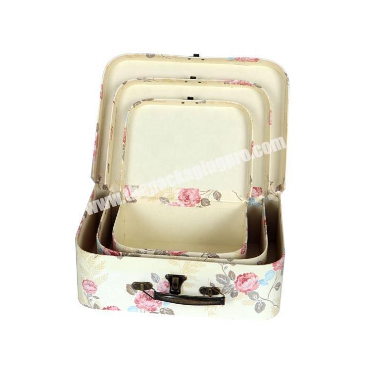 Mini Cardboard Paper Packaging Children Suitcase Shaped Gift Box With Carry Handle