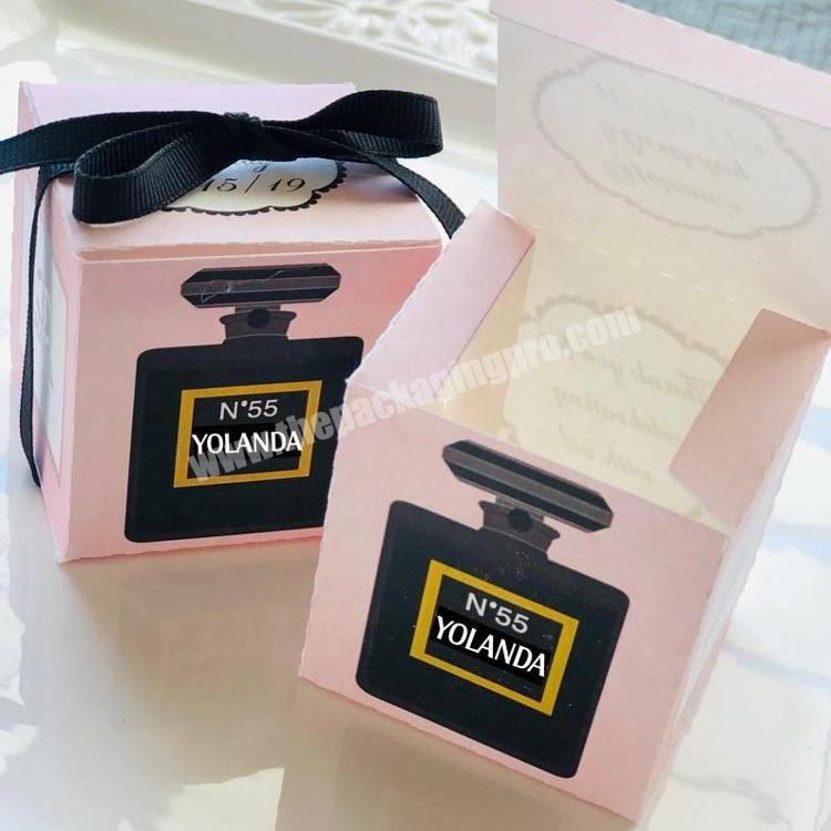 Mini Theme Designs Favor Pink Perfume Box with Inserts