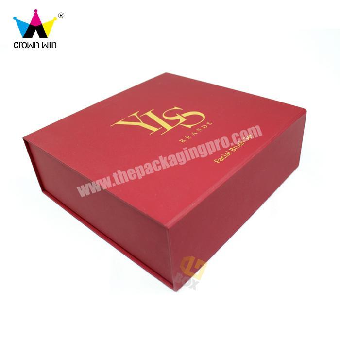 Modern Design Paper Box Facial Brush Packaging Custom Red with Customized Logo Magnetic Paper Box with EVA