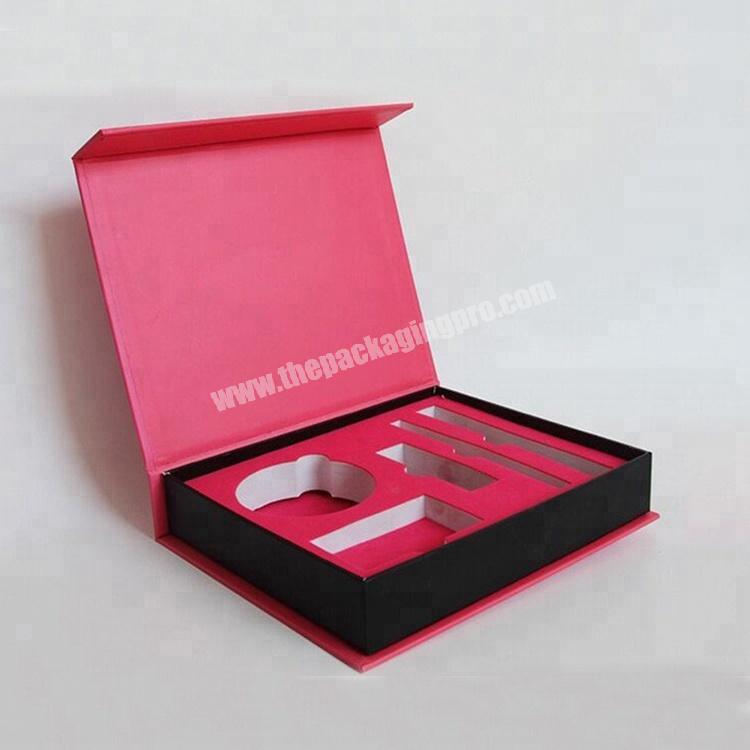 Modern style gift set cosmetic book shape magnet gift box mockup paper box