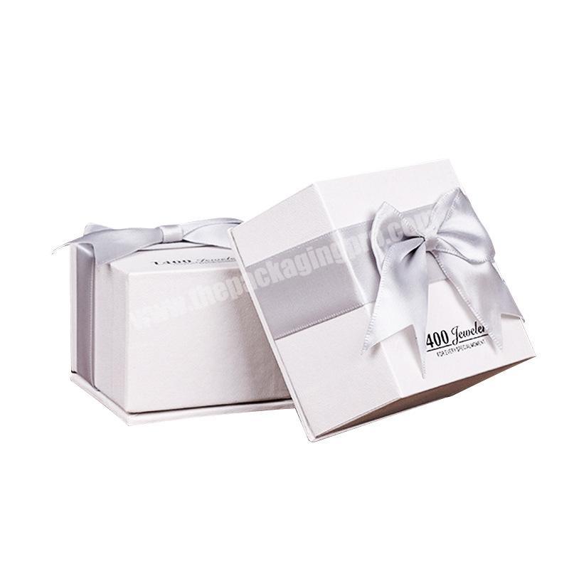 Multi-function Hardcover Jewelry Gift Box With Ribbon Closure