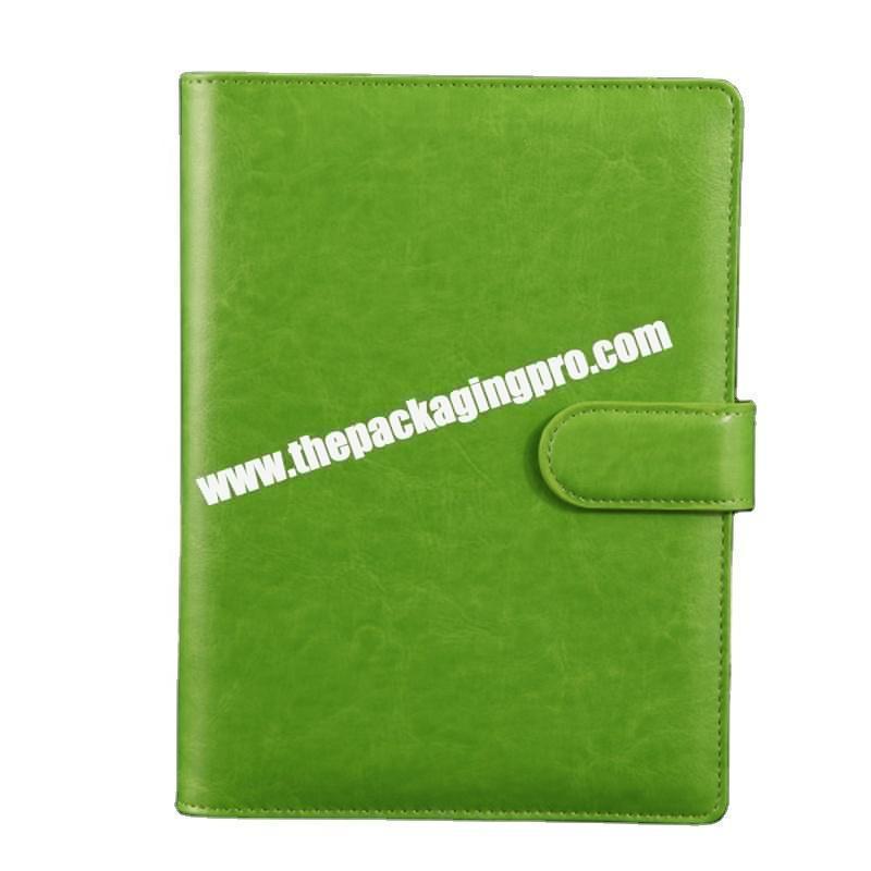 Multiple Color Green Red Pink PU Leather Hardcover Notebook Business Agenda Diary Pen Holder Magnetic Clasp Academic Journal