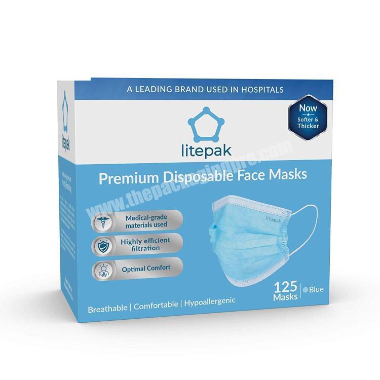 N95 surgical mask packaging disposable face mask paper custom box