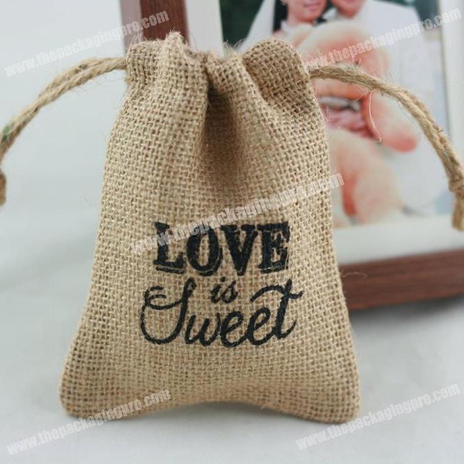 Natural Burlap Candy Bags Wedding Supply bag Hessian Gift Bags