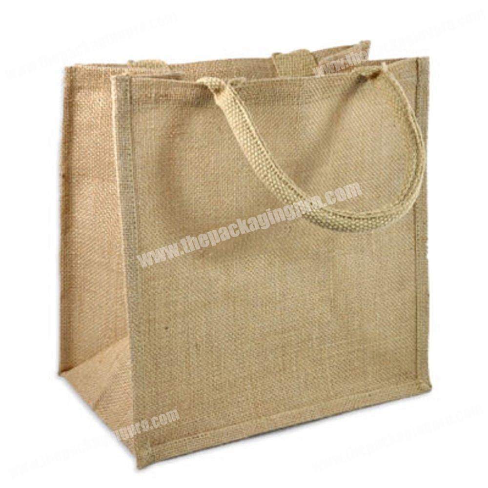 Natural Burlap Tote Bags Reusable Jute Bags with Full Gusset