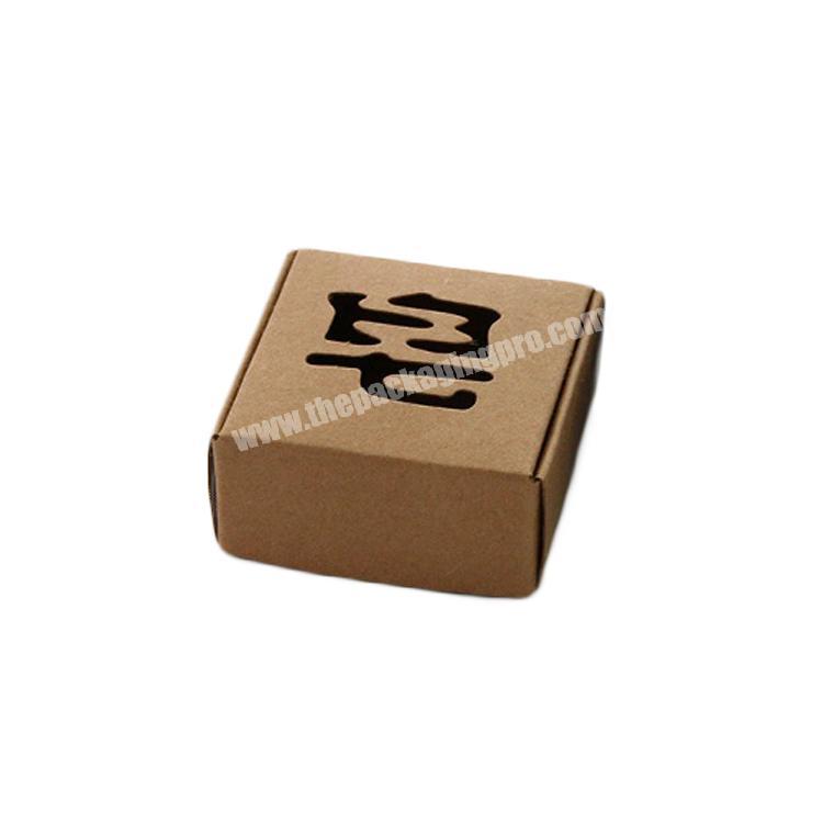 Natural color black kraft soap packaging box soap paper box packaging with letters carved