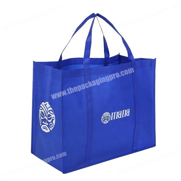 Navy blue recycle shopping supermarket non woven bag with logo
