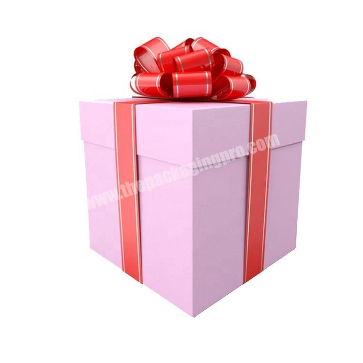 New Arrival blush pink gift box package With ribbon