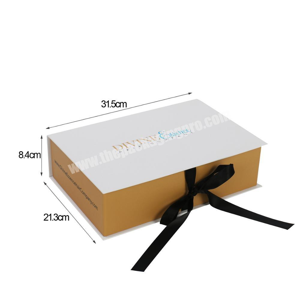 New arrival custom logo printed luxury foldable magnetic hair extension paper box
