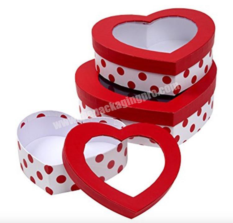 New Arrival Elegant Gift Boxes Heart Shaped Clear Plastic High Quality Cardboard Chocolate Box Fancy Cardboard Gift Box With Lid