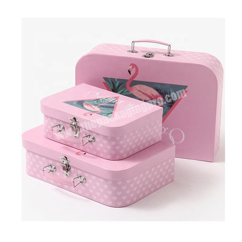 New Born Baby Clothes Sets Gift Packaging Paper Cardboard Suitcase Boxes For Children