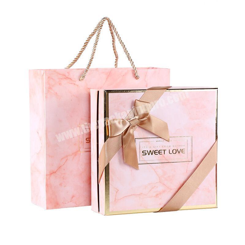 New Creative Design Gift  Bridal Wedding Dress Packaging Box Gift Paper Carton Pink Colour Wedding Packing Boxes With Ribbon