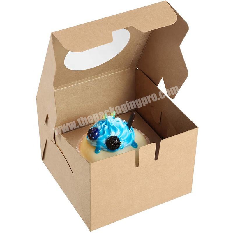 New creative high quality mini small cake gift packing natural kraft paper box brown box