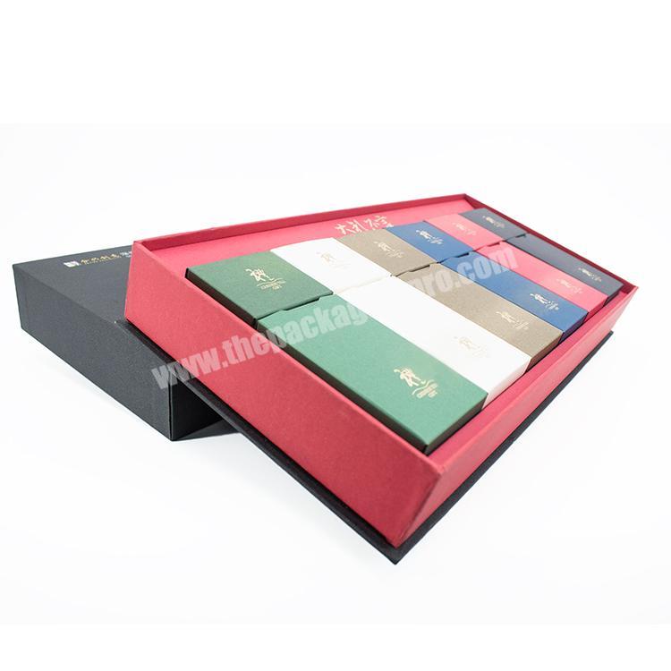 New custom biodegradable paper square gift box with compartmentalized tea packaging box