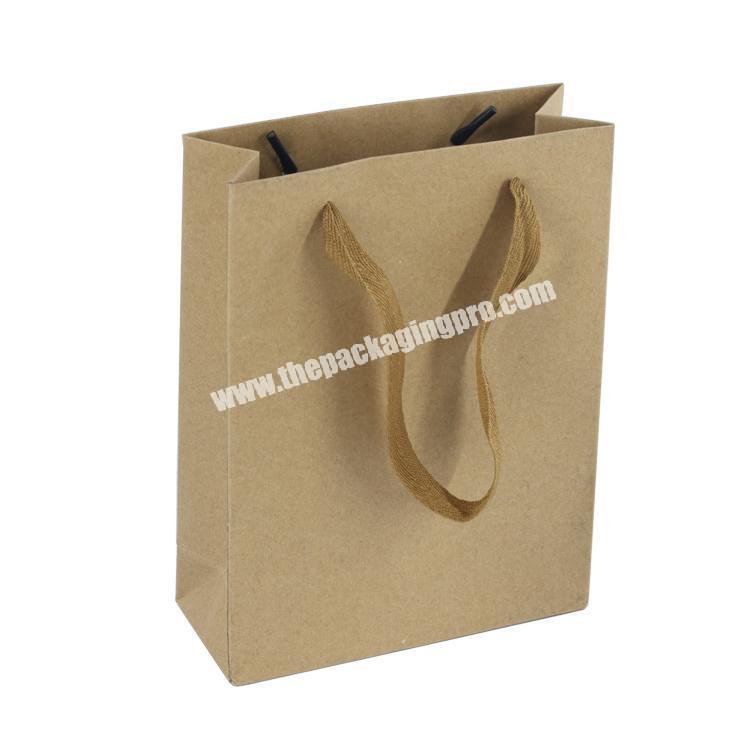 New custom CMYK small brown paper bag kraft for gift