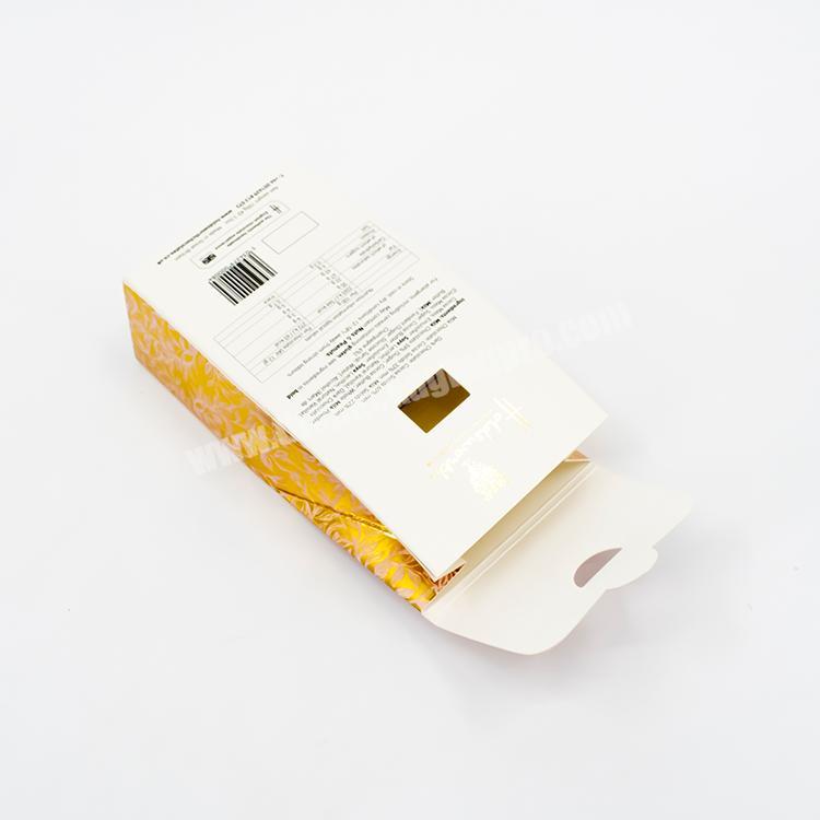 new design custom logo glod foil paper square folding food gift box packaging for tea