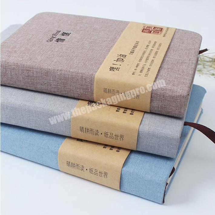 New Design Custom Printed Linen Journal Notebook With Pocket