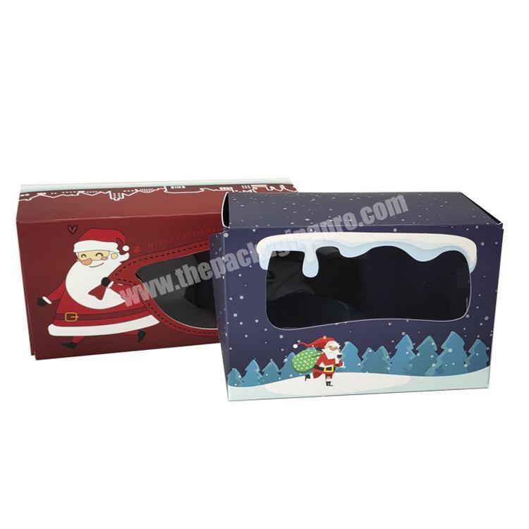 New design Custom Printed Unique Packaging Shipping Mailer Box Christmas Gift Box with clean window