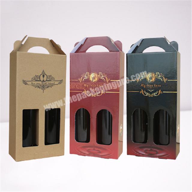 New design customized wine box with handle to hold