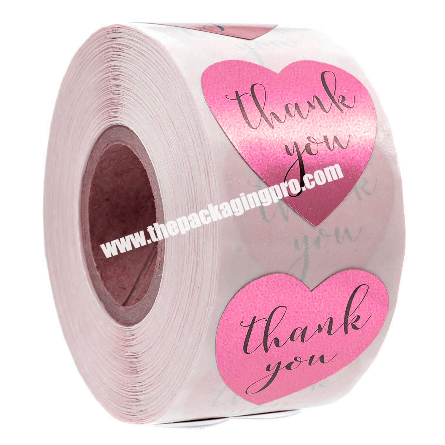 New Design Exquisite Fashionable Paper PrintingPackaging Thank You Sticker Product Label Stickers Custom