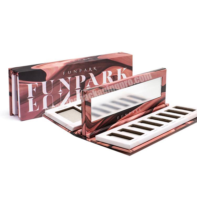 New Design Fashion Eyeshadow Packaging Box Two-sided Exclusive Paper Box Folding Luxury Cosmetic Empty Packaging Box With Mirror