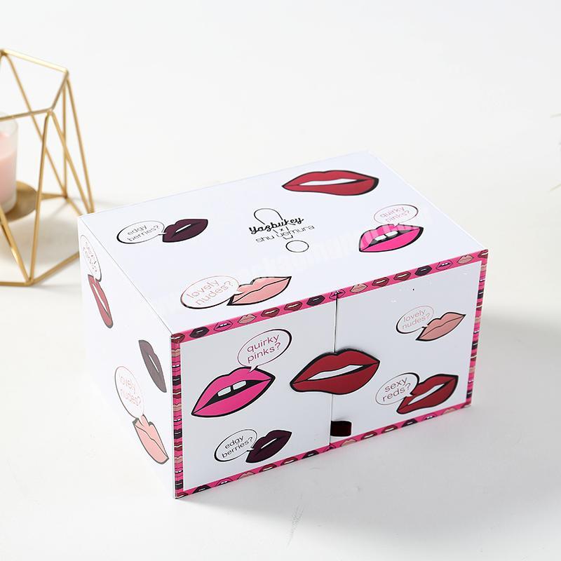New design fashion Luxury customized  rigid coated paper  printing  packaging multi-drawer packaging paper gift box with for girl