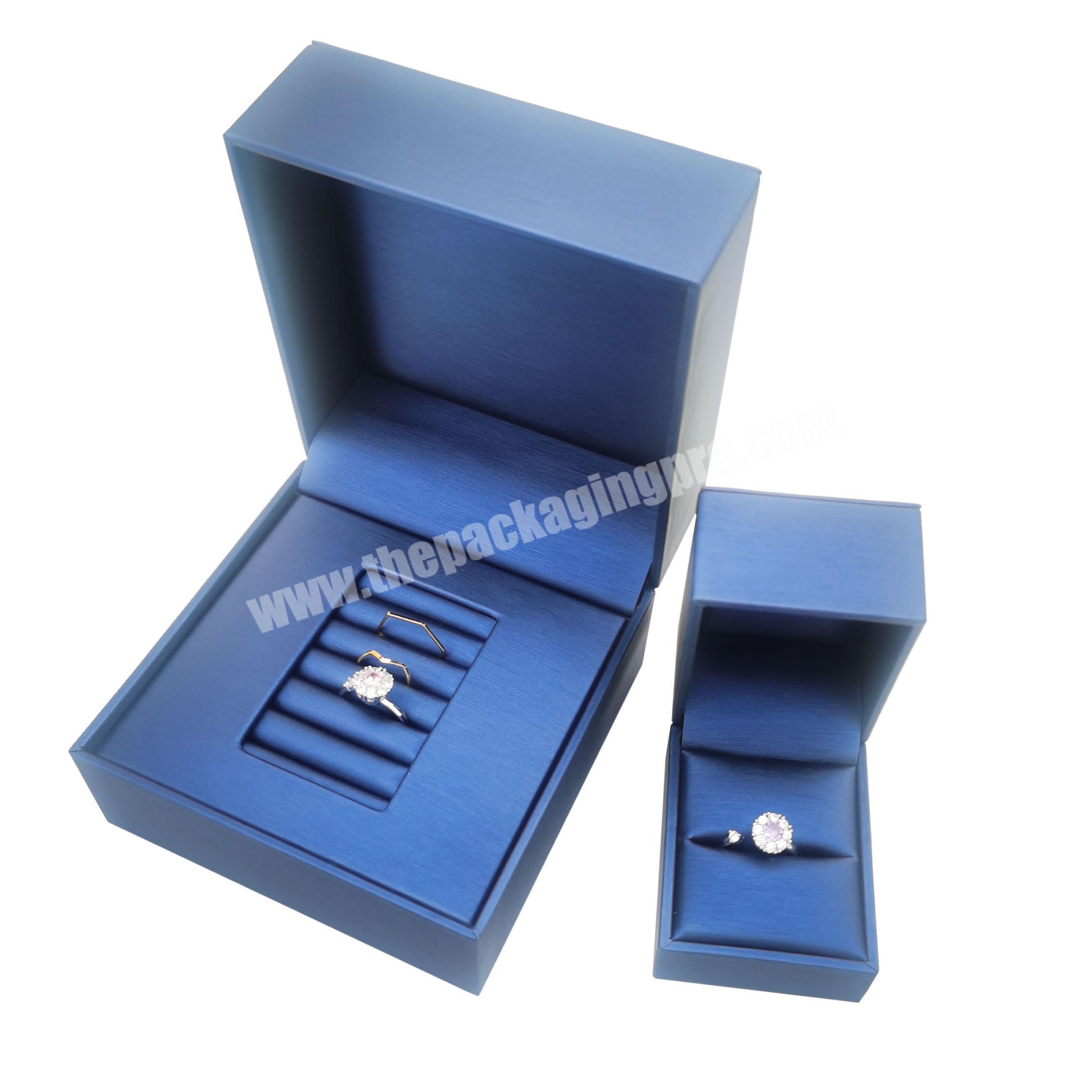 New Design Foldable wedding jewelry boxes ring PU Leather Jewelry Box