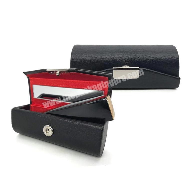 New Design Lipstick Gift Box Custom Luxury Paperboard PU Makeup Box With Mirror Small Keepsake Box For Lipstick