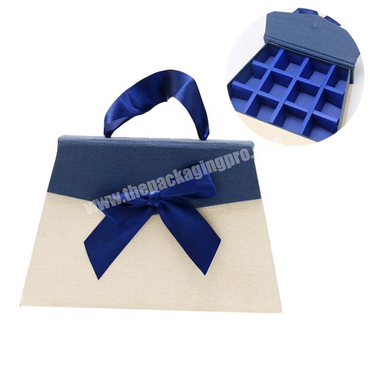 New Design Luxury Chocolate Boxes Packaging Bowknot Decoration Custom Chocolate Boxes Folding Carton Boxes With Handles