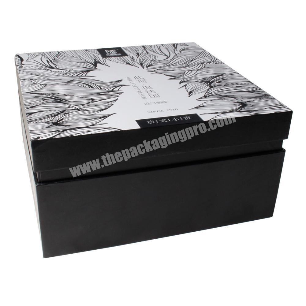 New design luxury custom logo lid and base cardboard paper coffee gift box